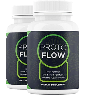 Two bottles of ProtoFlow prostate support supplement