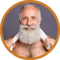 Older gentleman completely satisfied with his new daily routine